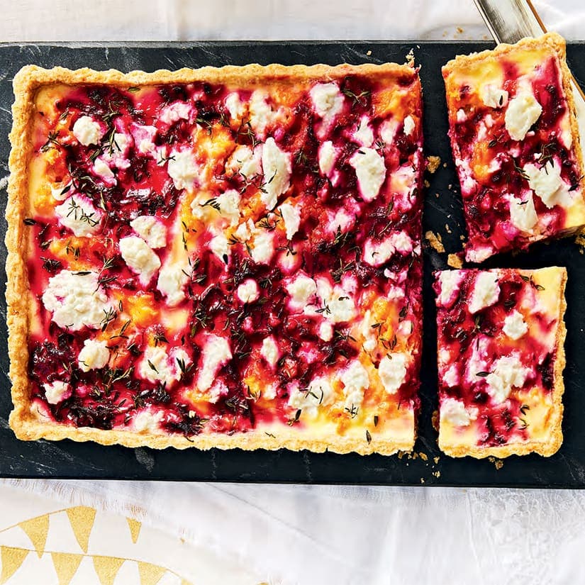 Quiche aux patates douces et aux betteraves