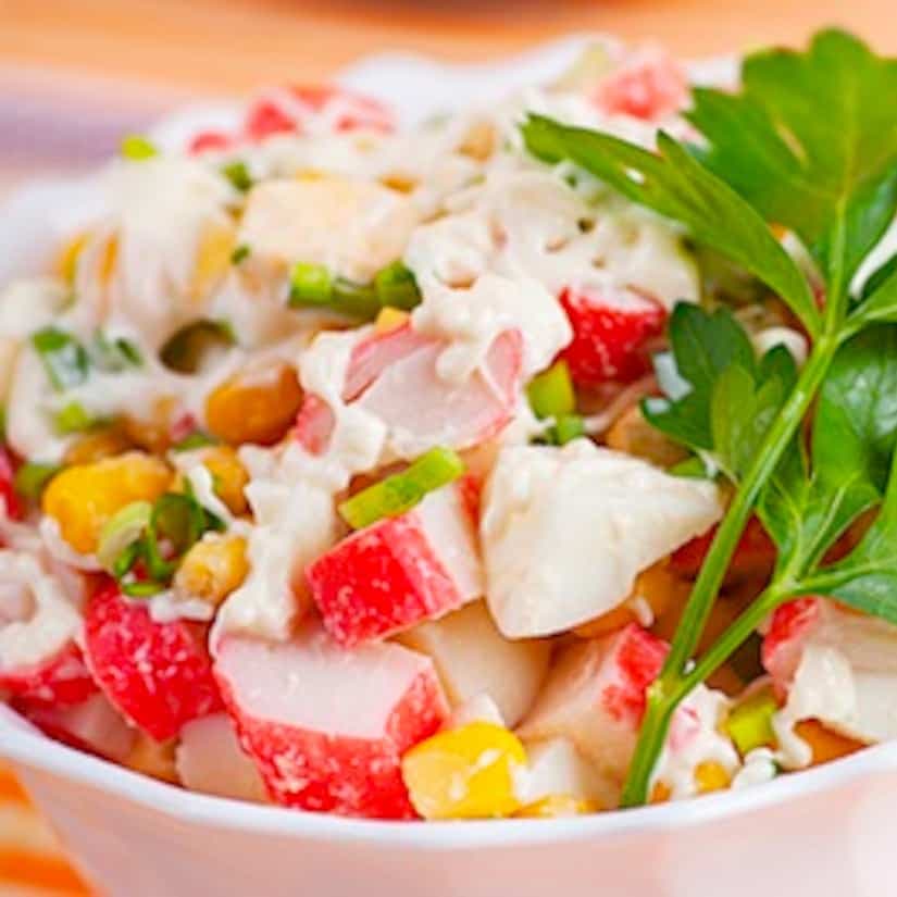 Salade mexicaine au maïs et au crabe