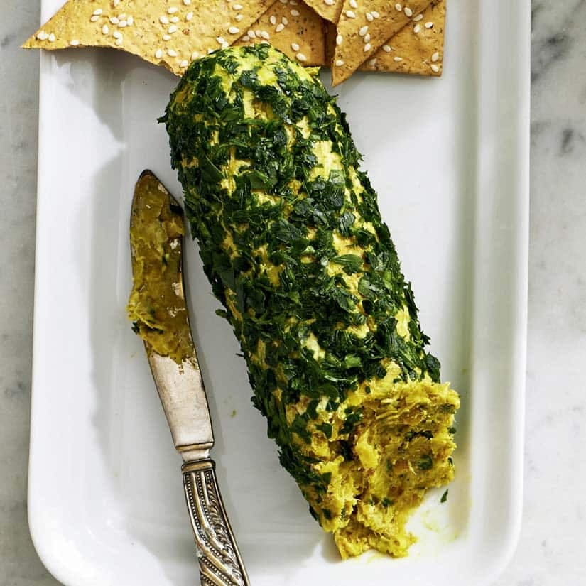 Bûchette chèvre, poireau et lentilles au cari