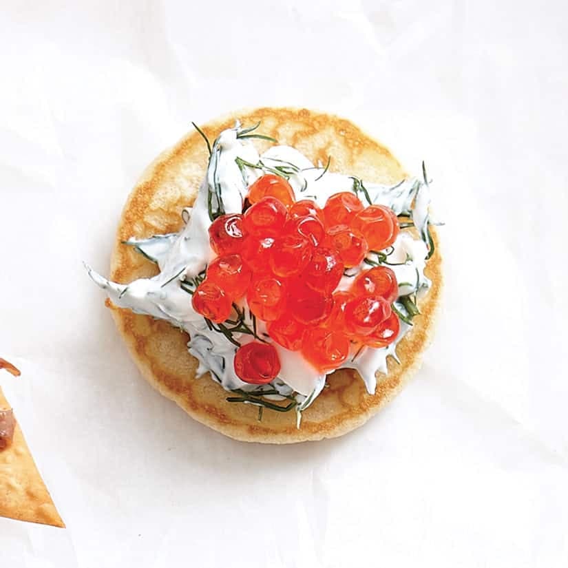 Blinis, crème aneth & oeufs de lompe