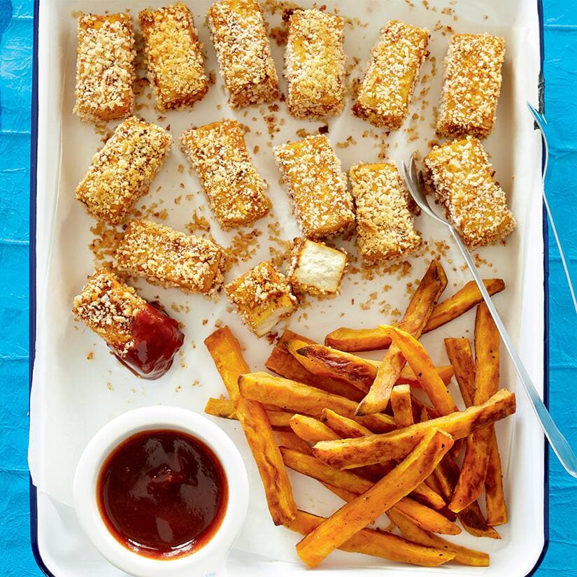 Croquettes tofu, sauce bbq érable fumée