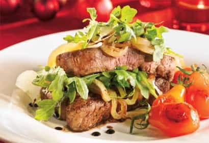 Médaillons de boeuf à la roquette et au parmesan