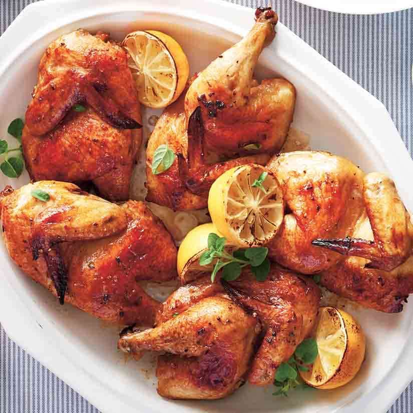 Poulets de Cornouailles rôtis au citron