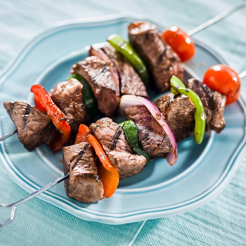 Brochettes de boeuf et de poivron