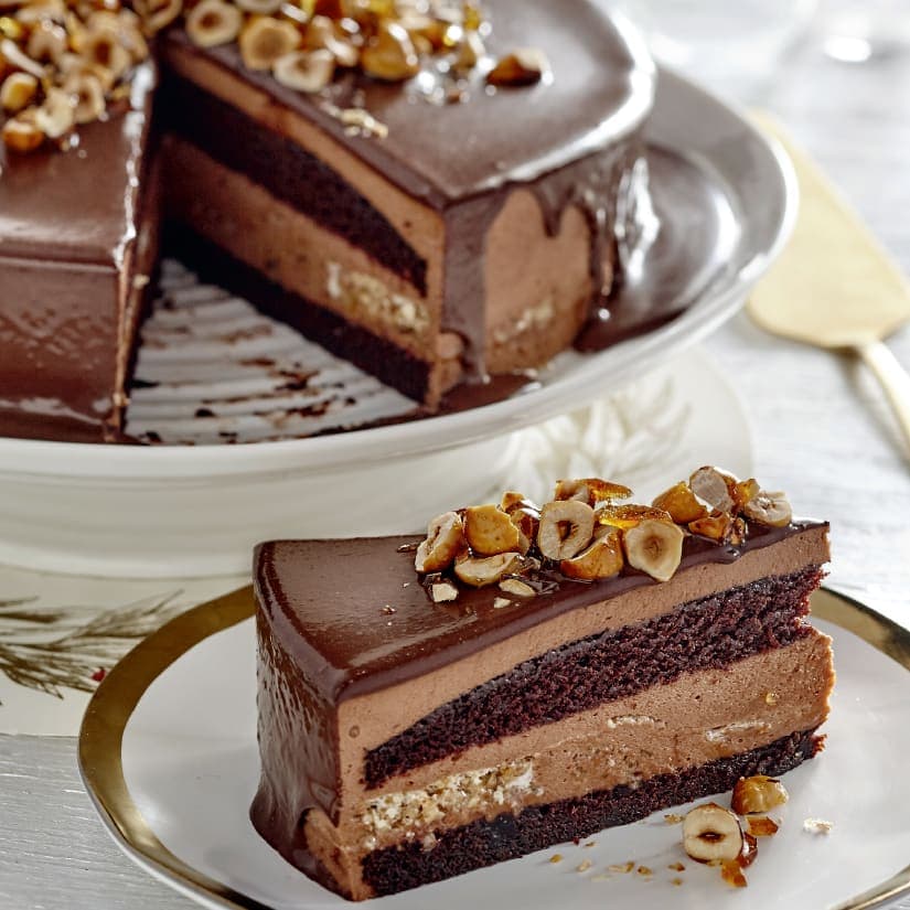 Gâteau-mousse au chocolat et aux noisettes