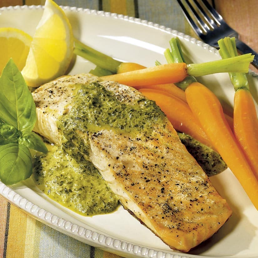 Pavés de saumon au basilic