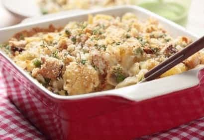 Gratin d'aiglefin fumé et d'oignons