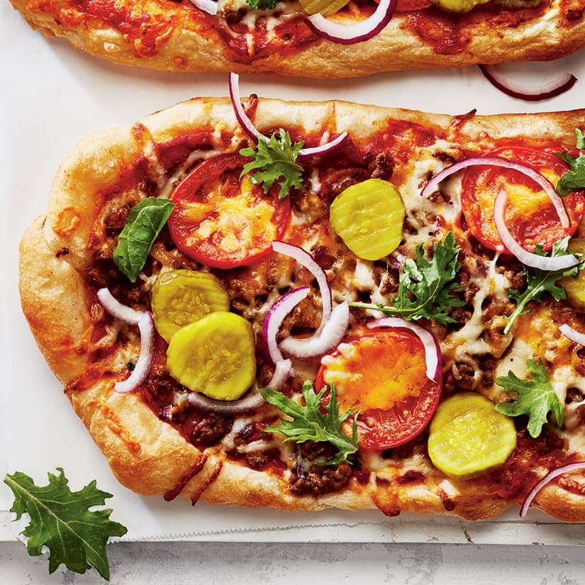 Pizza style cheeseburger