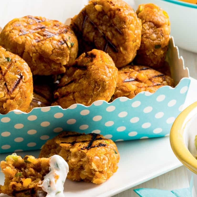 Mini-croquettes lentilles rouges, paprika fumé