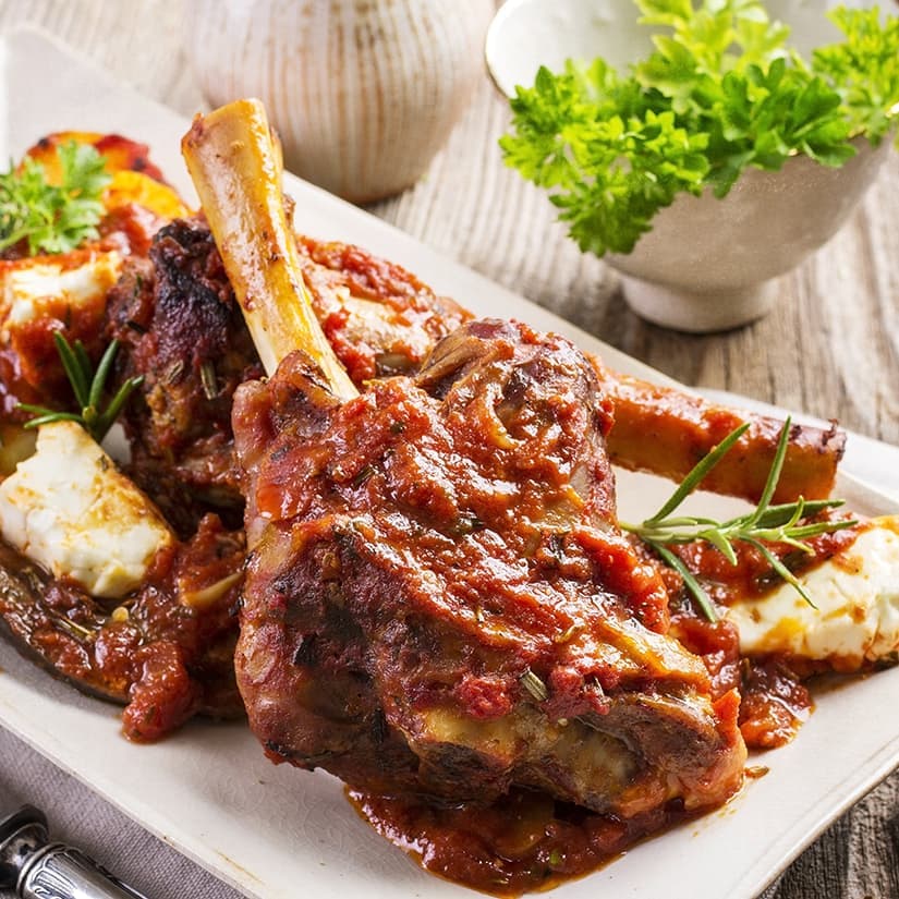 Jarrets d'agneau braisés à l'italienne