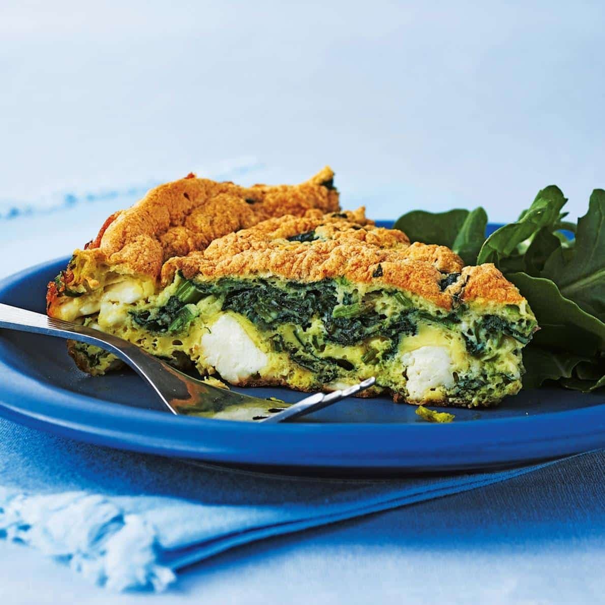 Omelette soufflée aux épinards et au feta