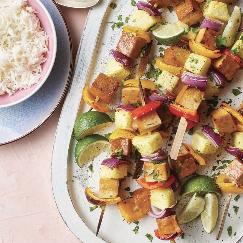Brochettes de tofu chipotle à l’ananas