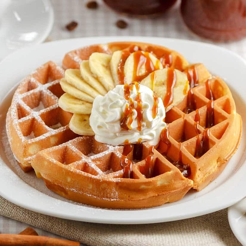 Gaufres aux bananes et aux pacanes