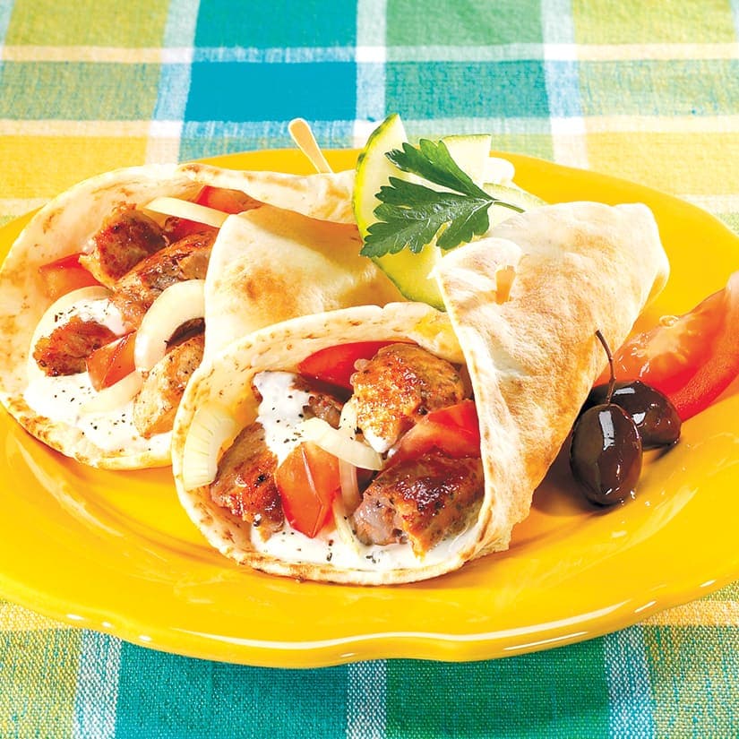Souvlaki pita au porc
