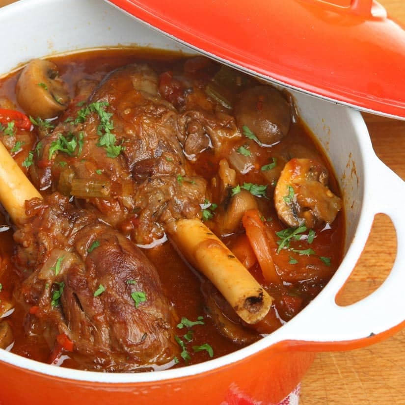 Jarrets d'agneau braisés
