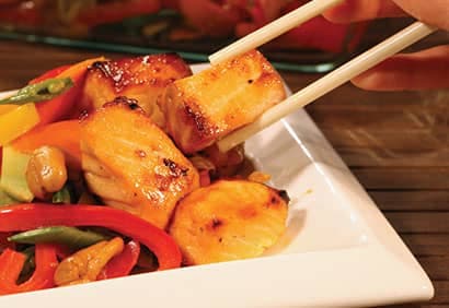 Bouchées de saumon caramélisées