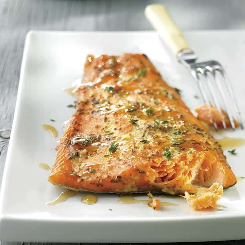 Truite fumée au sirop d'érable et à la moutarde