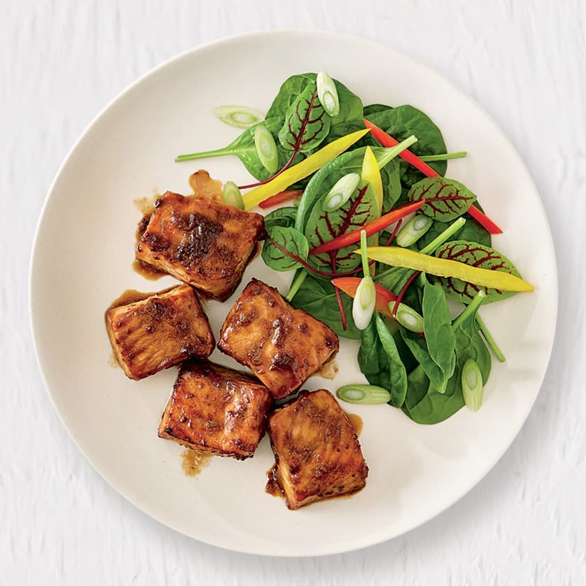 Bouchées de saumon laqué