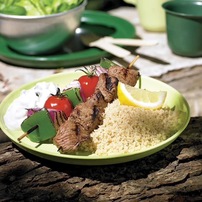 Brochettes de boeuf et couscous