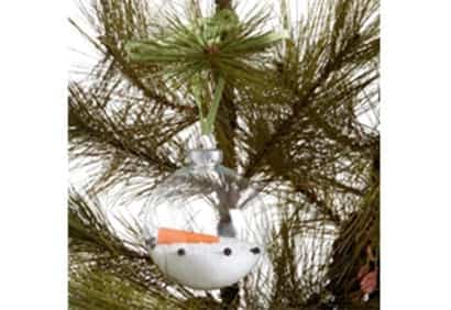 Boule de Noël bonhomme de neige fondu pour sapin