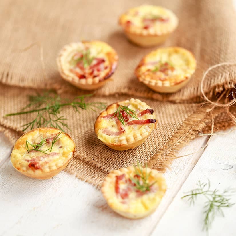 Mini-quiches artichauts et échalotes françaises
