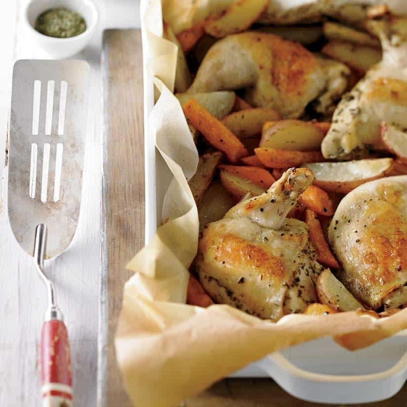 Poulet rôti au citron et au thym
