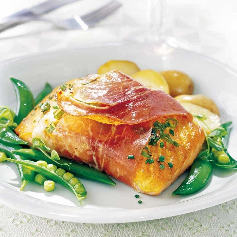 Pavés de saumon enrobés de prosciutto