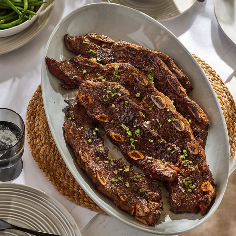 Côtes de bœuf grillées érable et romarin