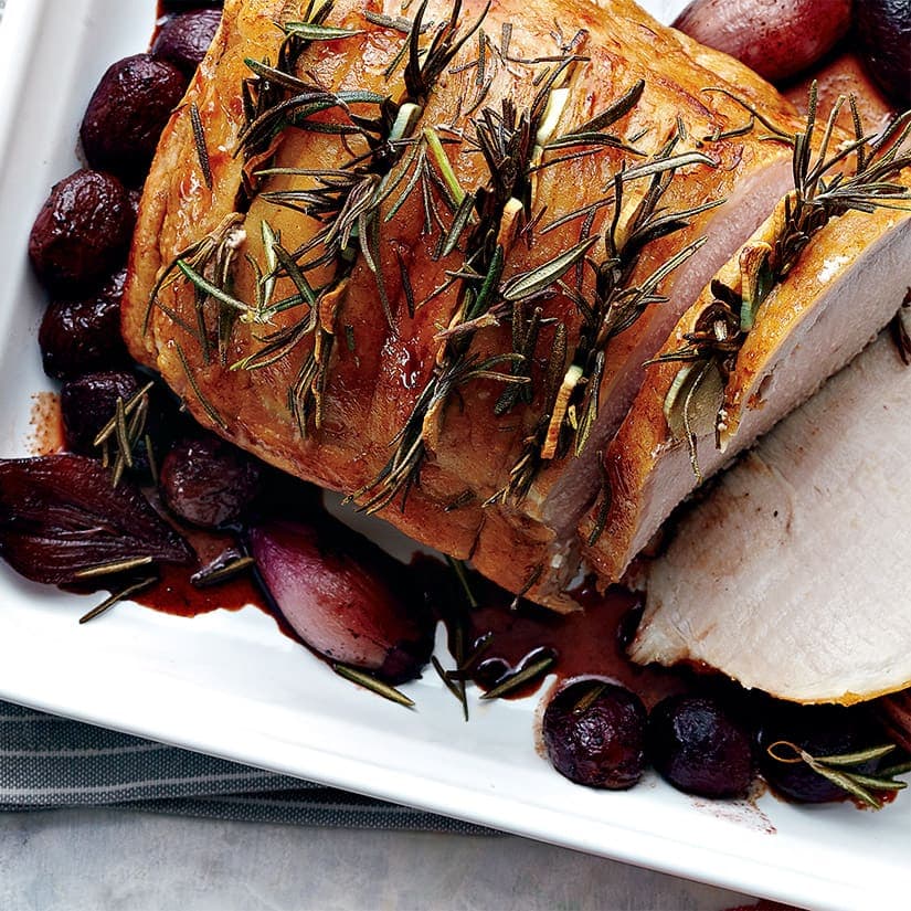 Rôti de porc aux raisins et au balsamique