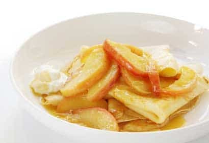 Crêpes aux pommes et au chèvre