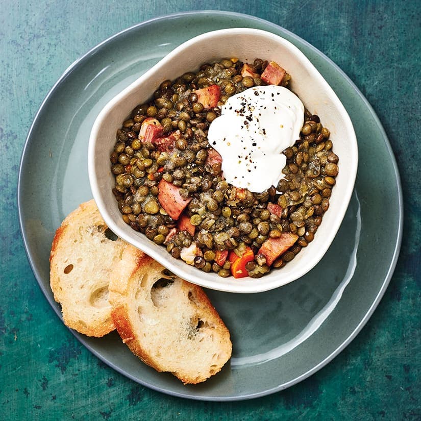 Mijoté de lentilles aux saucisses à la mijoteuse