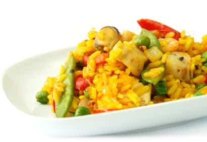 Risotto aux crevettes et aux petits pois