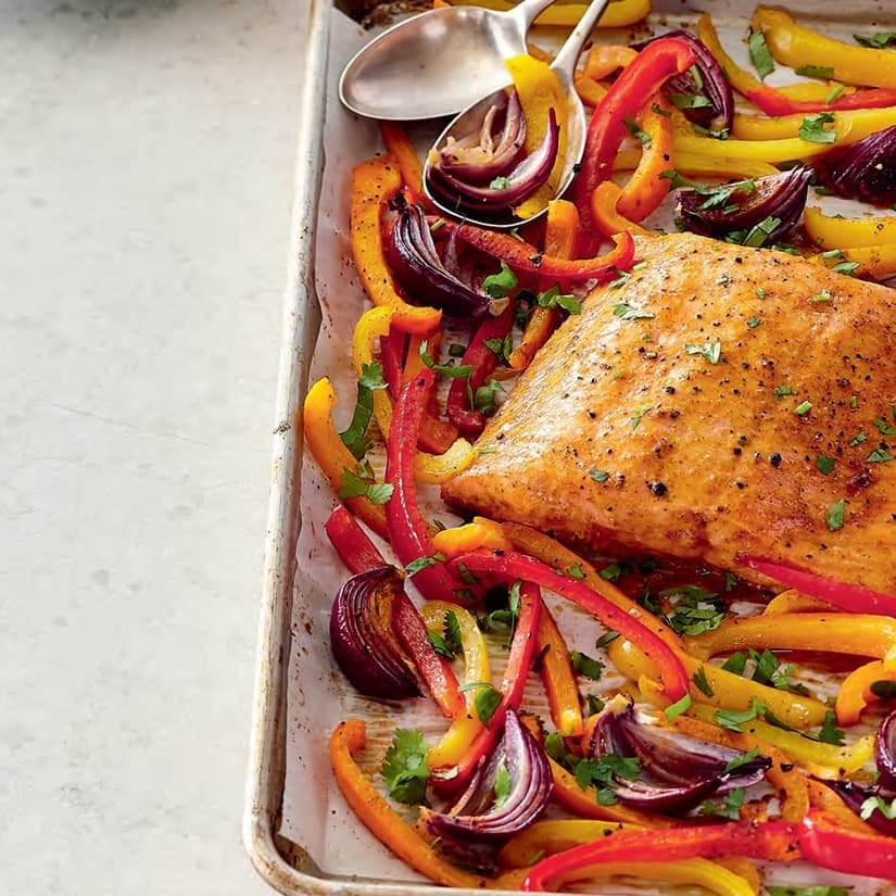 Saumon et poivron au chili