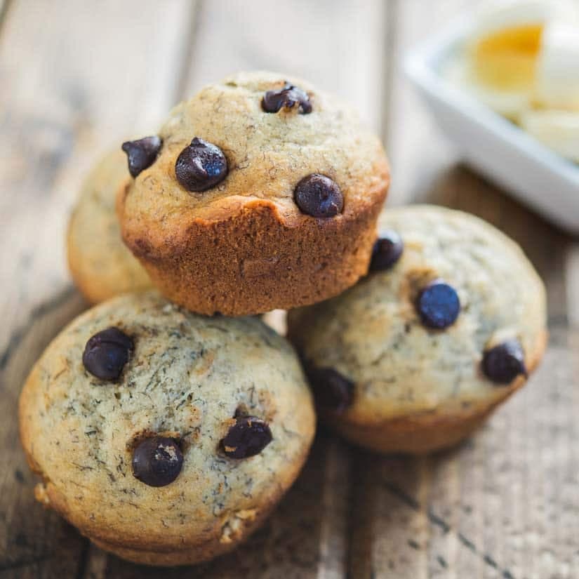 Muffins aux bananes et au chocolat