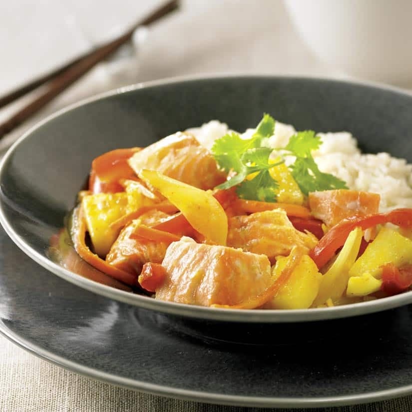 Cari de saumon au lait de coco