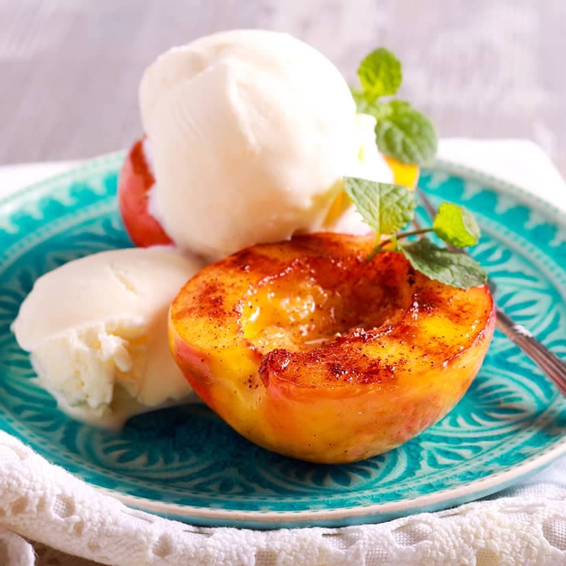 Pêches grillées à l'érable