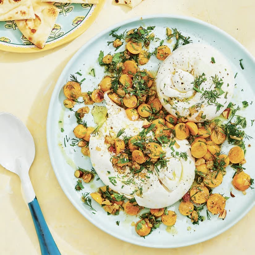 Burrata avec cerises de terre
