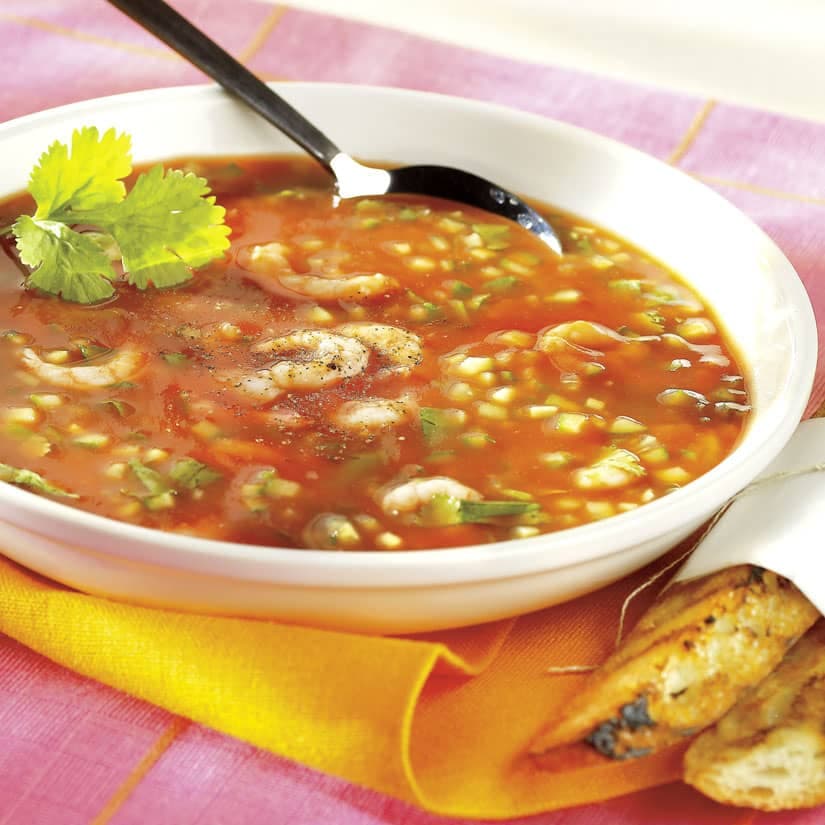 Gaspacho aux crevettes