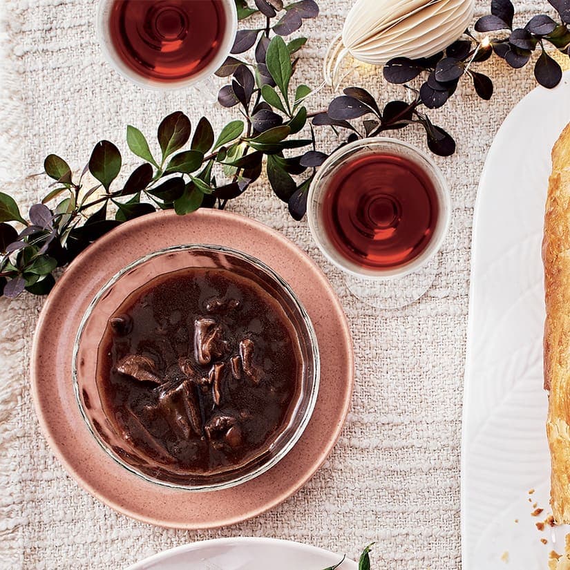 Sauce aux cèpes et au vin rouge