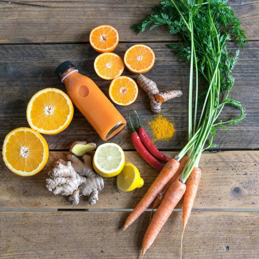 Shot orange, gingembre et carotte