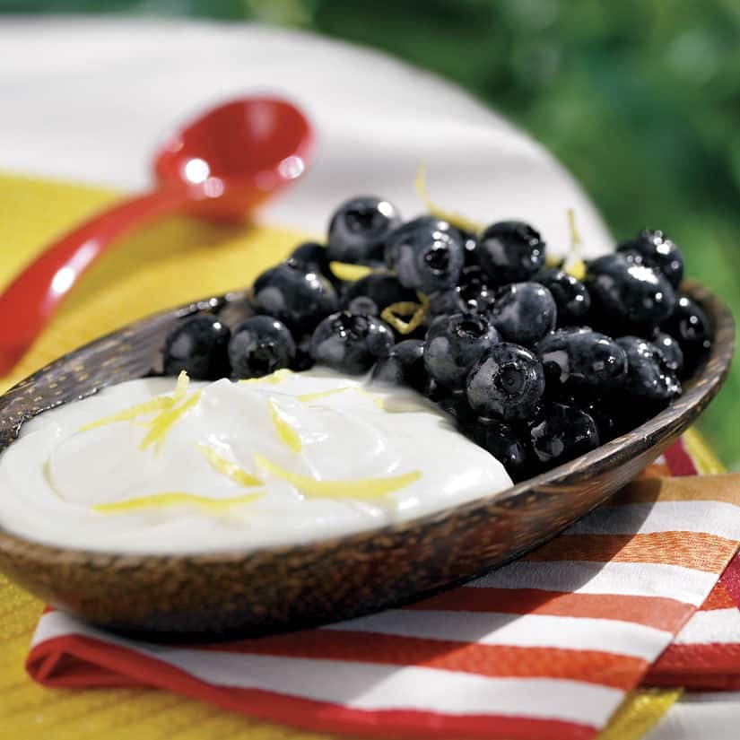 Bleuets à la crème mascarpone au citron