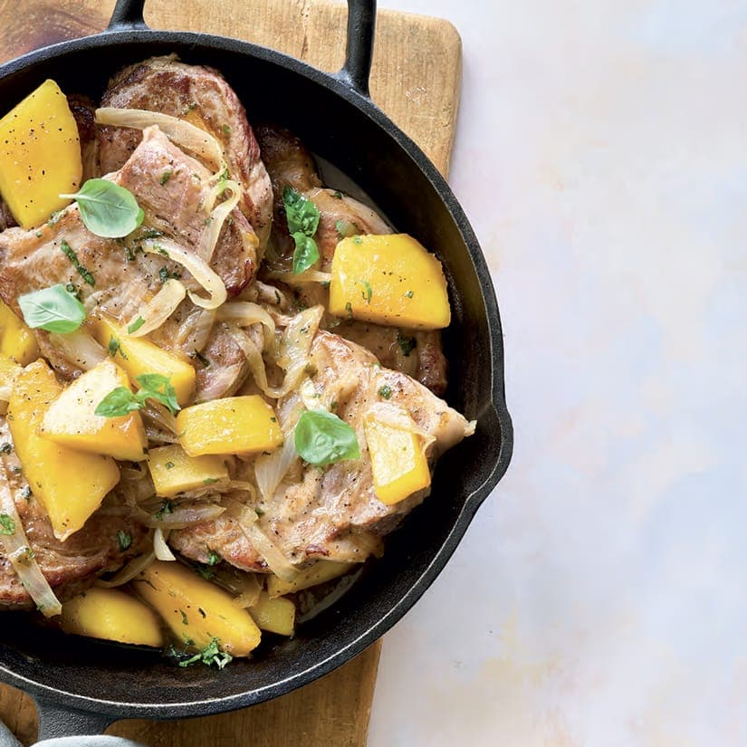 Côtelettes de porc grillées à la mangue