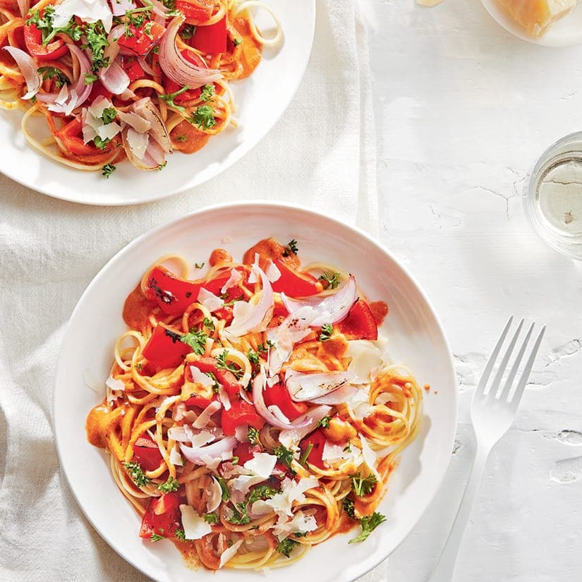 Linguines aux deux poivrons