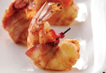 Crevettes épicées au bacon