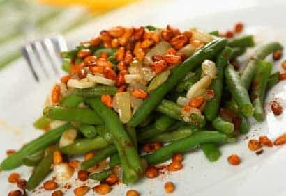 Salade de haricots verts, vinaigrette à l'aneth