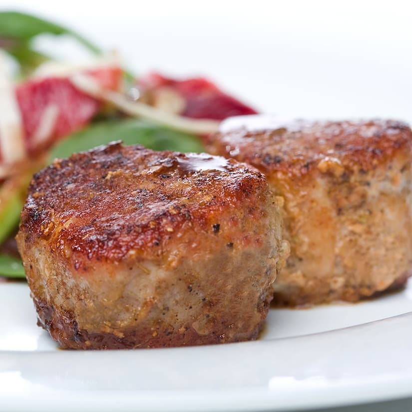 Médaillons de porc, sauce crémeuse aux pommes