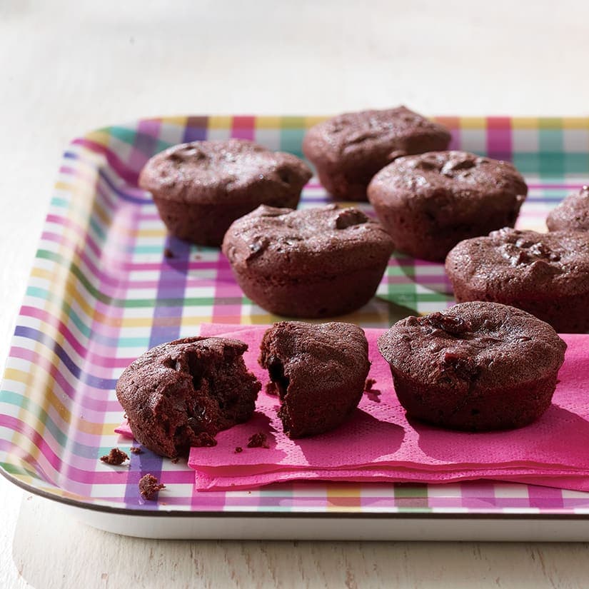 Mini-brownies aux cerises