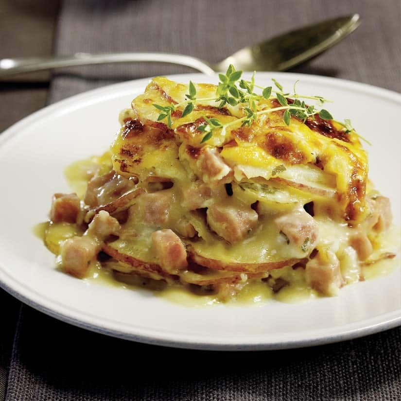 Gratin de pommes de terre au jambon