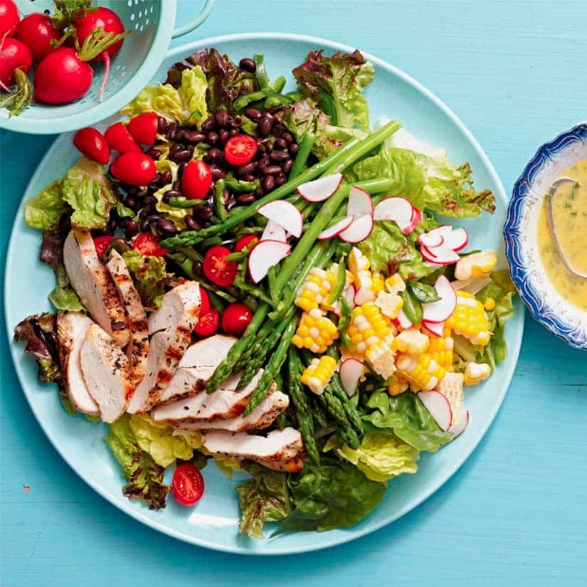 4 salades-repas colorées