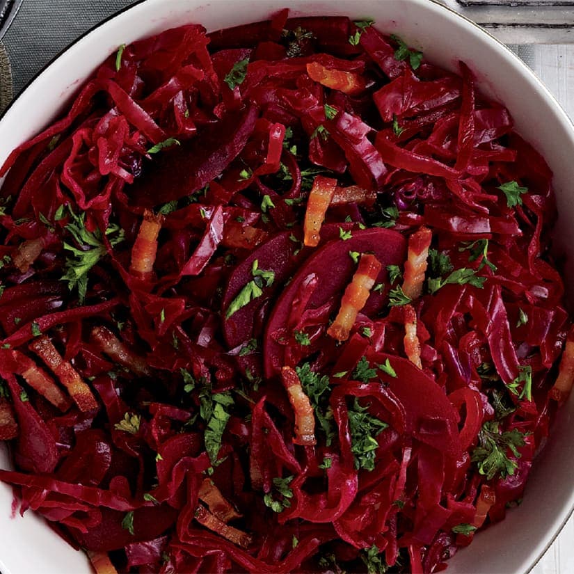 Chou et betterave braisés